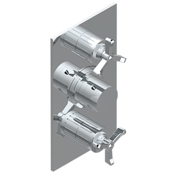 Накладка с ручкой регулировки температуры THG Hamptons и двумя маховиками для термостатического смесителя 5400AE