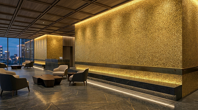 Мозаика из золота Trend Gold Veneziano,  24 карата, кракле, состаренное, размер чипа 20x20x10мм
