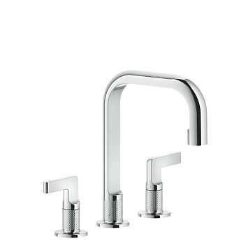 Gessi Inciso Смеситель для раковины на 3 отверстия без донного клапана, излив 160мм, h=240мм, хром