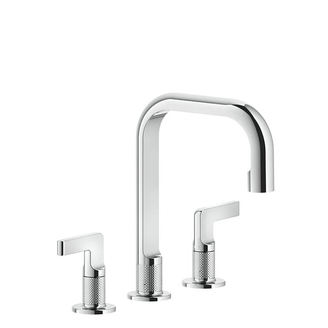 Gessi Inciso Смеситель для раковины на 3 отверстия без донного клапана, излив 160мм, h=240мм, хром
