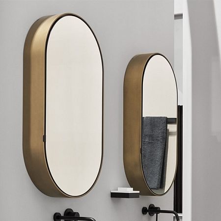 Cielo Catino Ovale Шкаф зеркальный навесной, овальный 90x50x12см, цвет отделки бронза