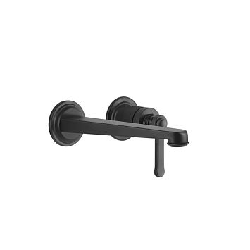 Gessi Venti20 Смеситель для раковины настенный, встраиваемый, однорычажный, излив 201 мм., внешняя часть, черный матовый