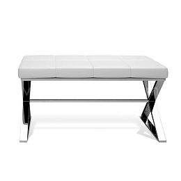 Decor Walther Bench Скамейка 81x41x43см, экокожа, цвет: хром / белый купить в Москве: интернет-магазин StudioArdo