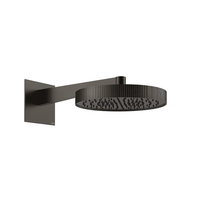 Gessi Incastri Верхний душ круглый d-300мм, с держателем L-375мм, цвет 707 Black Metal Brushed PVD
