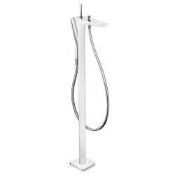 Смеситель для ванны Hansgrohe PuraVida однорычажный, напольный, цвет: белый/хром купить в Москве: интернет-магазин StudioArdo