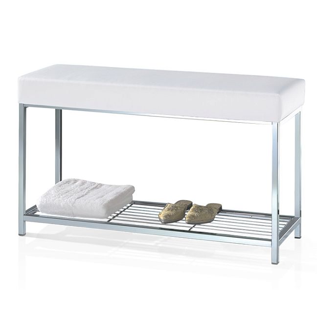 Decor Walther DW 67 Скамья с полочкой 90x30x52см, цвет: хром / белый
