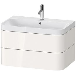 Duravit Happy D.2 Plus Тумба подвесная с умывальником 775х490х468 мм, с 1 отв под смесит, 2 ящика, выпуск и сифон в комплекте, цвет: белый глянцевый купить в Москве: интернет-магазин StudioArdo