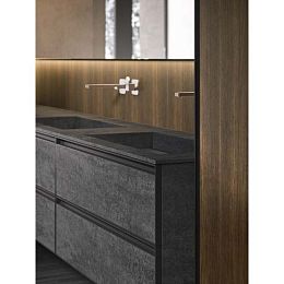 Arbi Absolute База под раковину с 2мя ящиками 85x50xh49 рама -Nero, корпус-Nero WD, фасад-Rovere Spesart купить в Москве: интернет-магазин StudioArdo