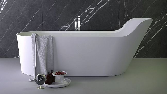 EXPO Knief K.Stone Pearl Ванна отдельностоящая 182x81xh70/50см с щелевым сливом-переливом, цвет белый матовый
