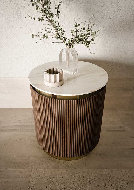 Комплект мебели Oasis Naos, напольный, столешница calacatta oro,  Глянцевый лакированный цвет "Tortora Elegance" / Глянцевое золото