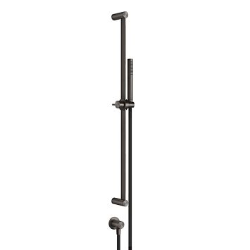 Gessi 316 Штанга в комплекте с душевой лейкой с легкой очисткой, шланг 1,50 м, вывод воды из стены, brushed black metal pvd