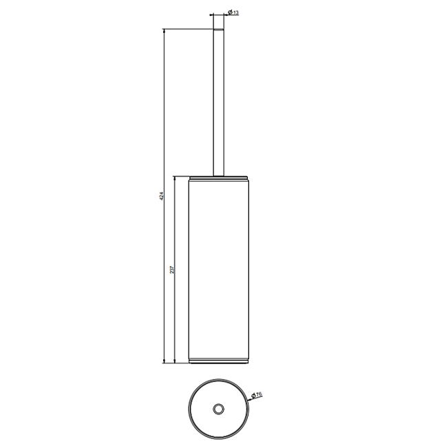 Gessi 316 Ершик напольный, Black XL