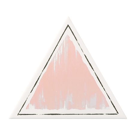 Керамическая плитка Petracers Triangolo Cornice Rosa Su Bianco 17x17
