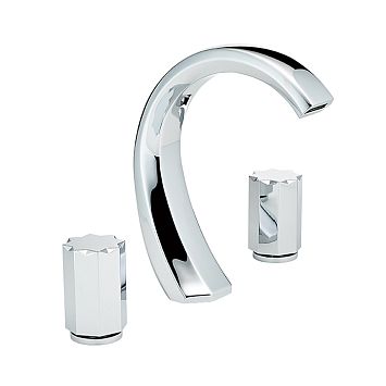 THG Nihal métal lisse Смеситель для раковины на 3 отверстия, с донным клапаном, цвет: хром