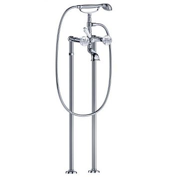 Смеситель для ванны с душевым гарнитуром, напольный монтаж ½"  Joerger Florale Crystal 600.20.149.xxx-AA