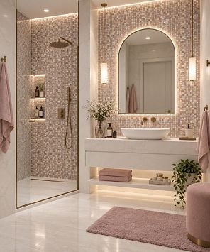 ART NATURA Смесь из стеклянной мозаики Primavera 2x2 Чайная роза матрица 322х322 на пленке