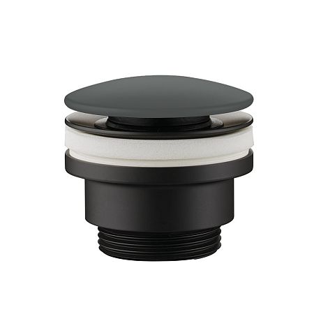 Cielo Донный клапан без перелива, с керамической накладкой, цвет Cemento (серый), отделка черный мат