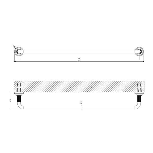 Gessi Venti20 Полотенцедержатель 600 мм., Finox Brushed Nickel