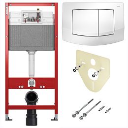 TECE K440200 TECEbase BASE 2.0 Комплект инсталляции 4 в 1 с панелью смыва ТЕСЕambia, цвет белый, для установки подвесного унитаза купить в Москве: интернет-магазин StudioArdo