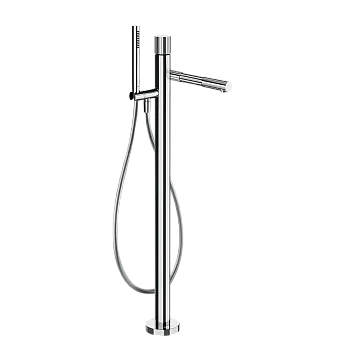 Gessi Incastri Смеситель для ванны, напольный, h-983мм, в комп. с лейкой и гибким шлангом, внешняя часть, цвет 031 Chrome