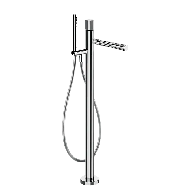Gessi Incastri Смеситель для ванны, напольный, h-983мм, в комп. с лейкой и гибким шлангом, внешняя часть, цвет 031 Chrome