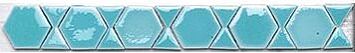 Керамический бордюр Tonalite Krakle Fregio Esago Azzurro 4X30 Lucida