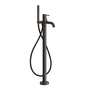 Gessi 316 Напольный смеситель для ванны с душевой лейкой (внешние части), brushed black metal pvd