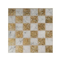 Мраморная плитка Akros Decorative Art Alfa Crucis TS Bianco Carrara Gold 30,5x30,5 купить в Москве: интернет-магазин StudioArdo