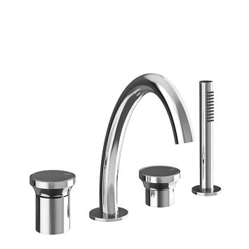 Gessi Origini Смеситель для ванны на 4 отв, с ручной лейкой хром