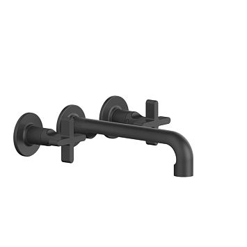 Gessi Inciso Встраиваемый смеситель для раковины на 3 отверстия с изливом 210-190мм (внешние части), nero XL
