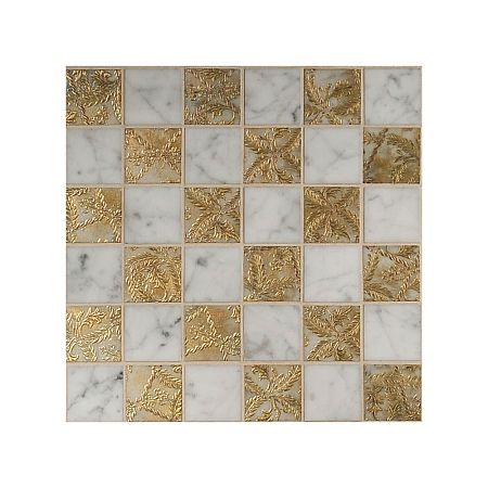 Мраморная плитка Akros Decorative Art Alfa Crucis TS Bianco Carrara Gold 30,5x30,5