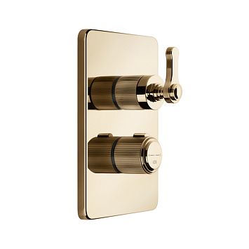 Gessi Venti20 Смеситель встраиваемый, термостатический, с переключателем на 2 положения, внешняя часть, Warm Bronze PVD