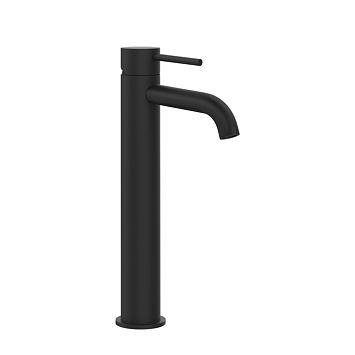 Gessi 316 Смеситель для раковины на 1 отверстие, высокий h=305мм, без донного клапана, излив 123мм, Black XL