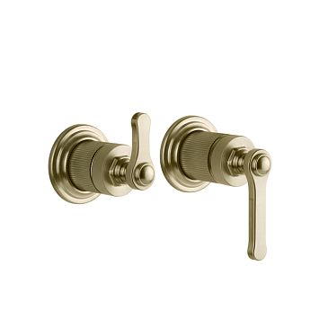 Gessi Venti20 Смеситель встраиваемый, однорычажный, с переключателем на 2 положения, внешняя часть, Brushed Brass PVD
