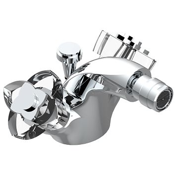 THG Pуtale de cristal clair Смеситель для биде, 1 отв., цвет: хром/прозрачный хрусталь