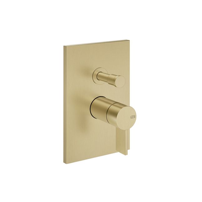 Gessi Inverso Rigato Внешняя часть настенного смесителя на 2 выхода с перекл ванна/душ, Brass Brushed PVD