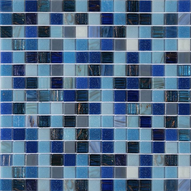 ART NATURA Смесь из стеклянной мозаики Primavera 2x2 Голубая матрица 322х322 на пленке