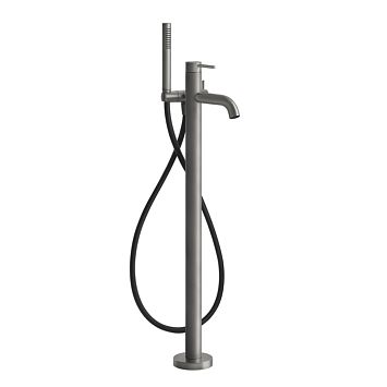 Gessi 316 Напольный смеситель для ванны с душевой лейкой (внешние части), steel brushed