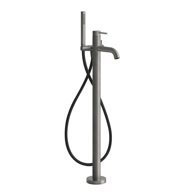 Gessi 316 Напольный смеситель для ванны с душевой лейкой (внешние части), steel brushed