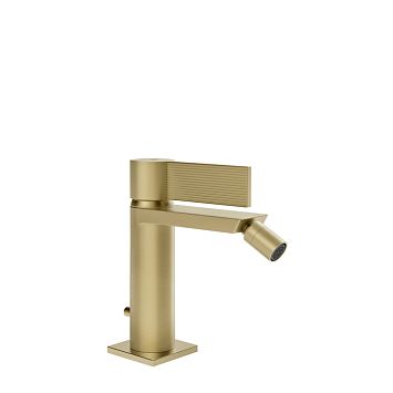 Gessi Inverso Rigato Смеситель для биде с донным клапаном и соединительными шлангами, Brass Brushed PVD