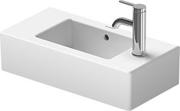 Duravit Vero Раковина 500х250мм, намечены 2 отверстия под смеситель слева и справа, с переливом, цвет: белый купить в Москве: интернет-магазин StudioArdo