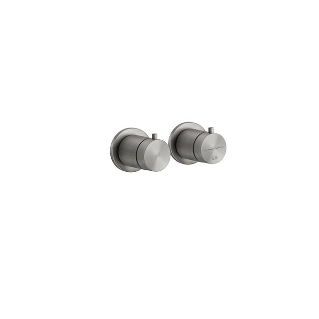 Gessi 316 Внешняя часть термост. смесителя на 3 потребителя, Steel Brushed