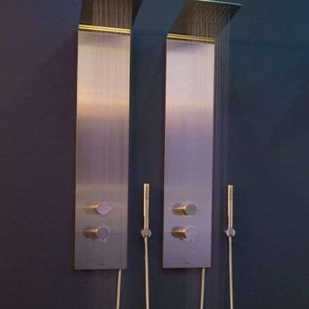 Antonio Lupi Vela Душевая колонна 207x482x1030 мм, с термостатическим смесителем, верхний душ, ручной душ, шланг 1500мм, сатинирован нержавеющая сталь