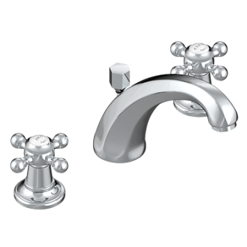 Смеситель THG Charleston  для раковины на три отверстия устанавливаемый на борту с донным клапаном