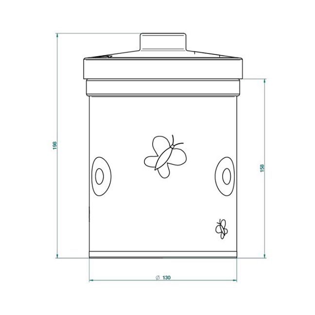 THG CAPUCINE VERT DECOR PLATINE Банка керамическая с крышкой, настольная, декор платина/зеленый, цвет: белый