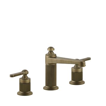 Gessi Venti20 Смеситель для раковины на 3 отверстия, высота излива 98 мм., Antique Brass