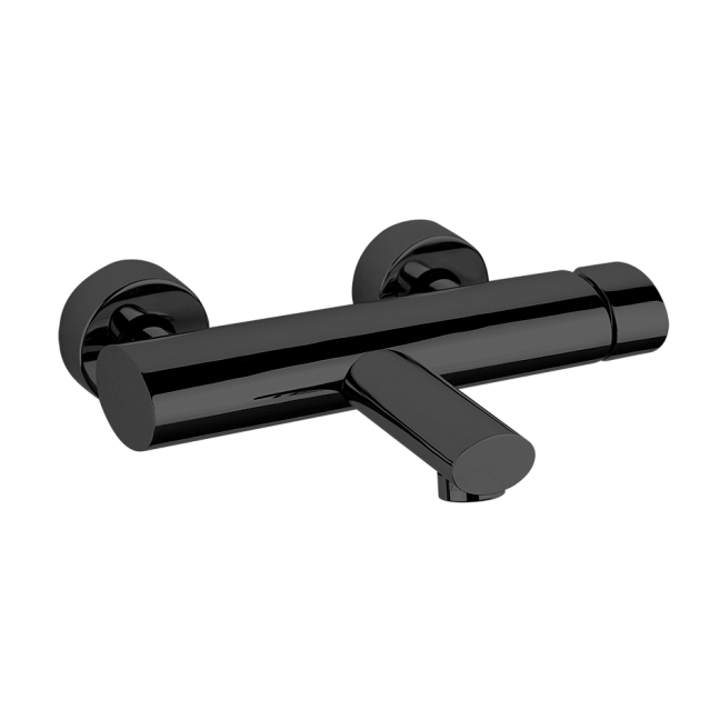 Смеситель для ванны Gessi Ovale  настенный с переключателем на душ, цвет Black XL (черный).