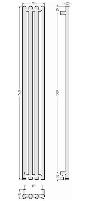Сунержа Кантата 4.0 Полотенцесушитель электрический 150x15,9 Сатин