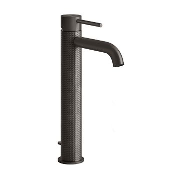 Gessi 316 Смеситель для раковины на 1 отверстие, высокий, h=305мм, с донным клапаном, излив 123мм, brushed black metal pvd