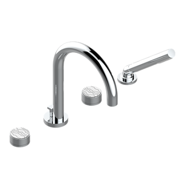 Смеситель для ванны THG Yoko Ice набортный на 4 отв. с изливом СУПЕР ГОЛИАФ